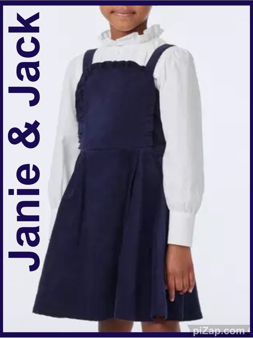 Janie and Jack Sz 4 Girls Navy Velveteen Jumper